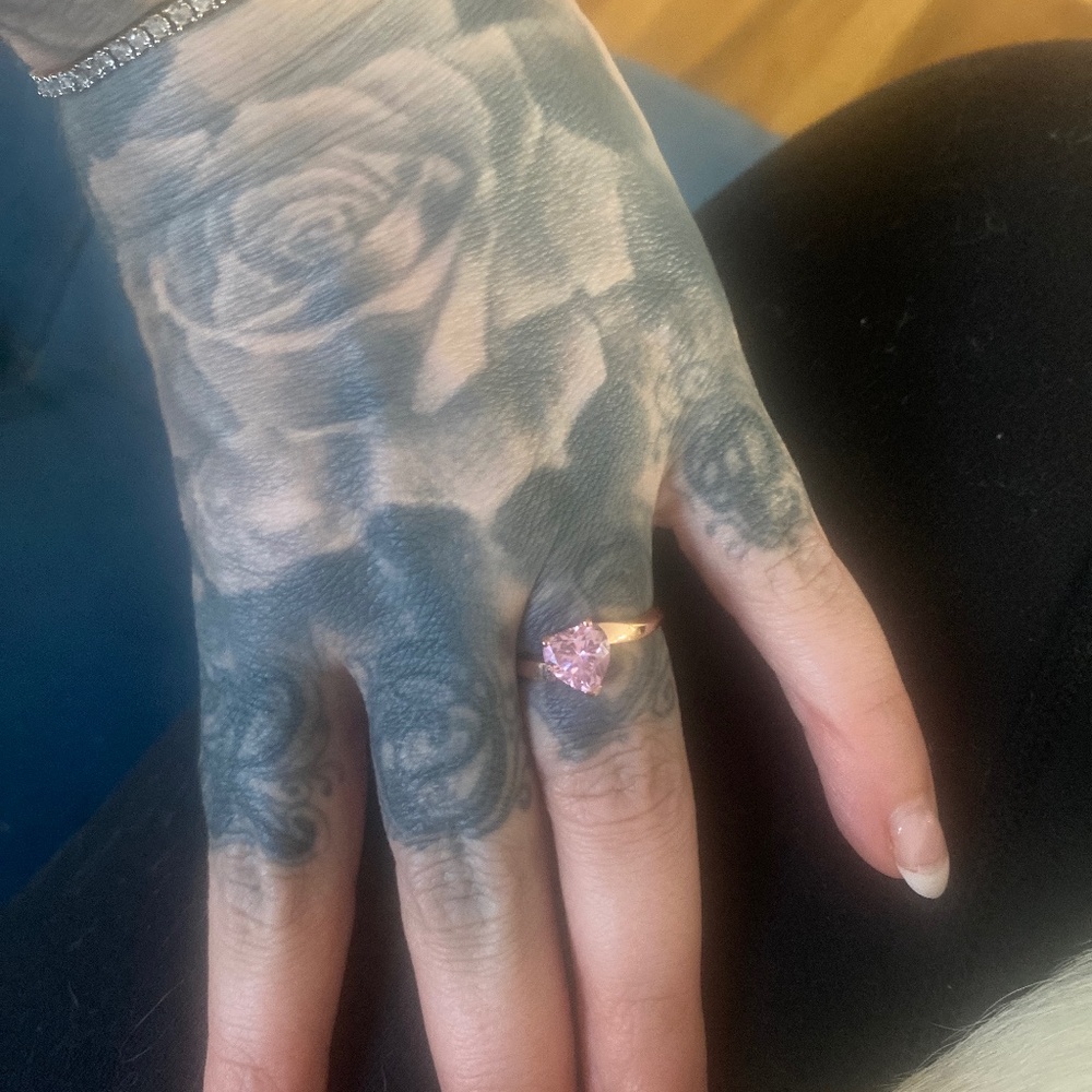 pink rose gold plated promise ring